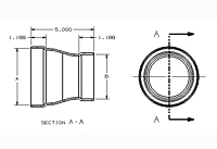 Dimensions of Allegheny Coupling Aluminum Reducers (Concentric)