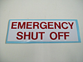 Decal Emergency Shut Off
