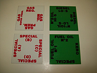 Fuel Oil & Gasoline Product Id Card